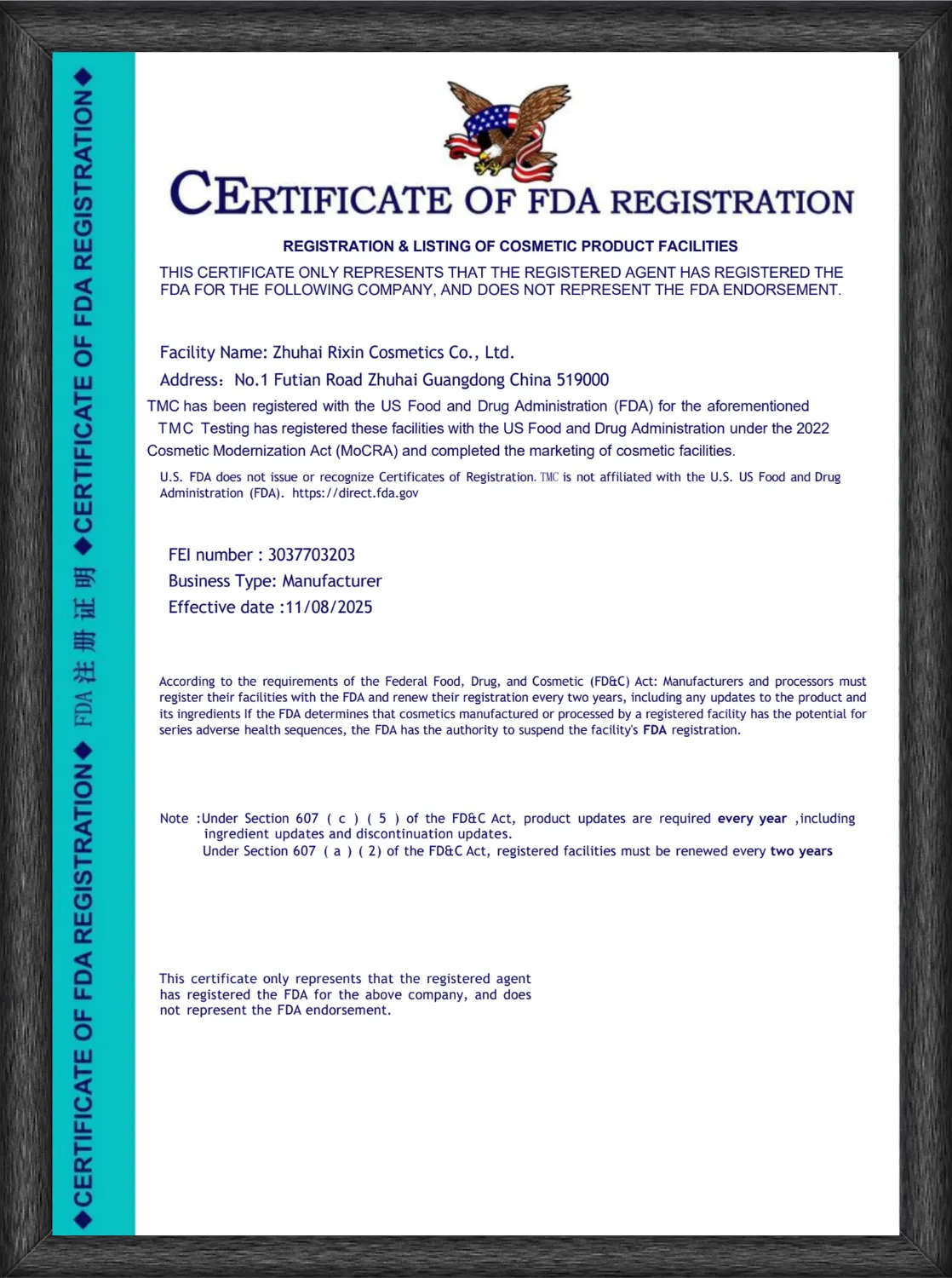 U.S. FDA registration